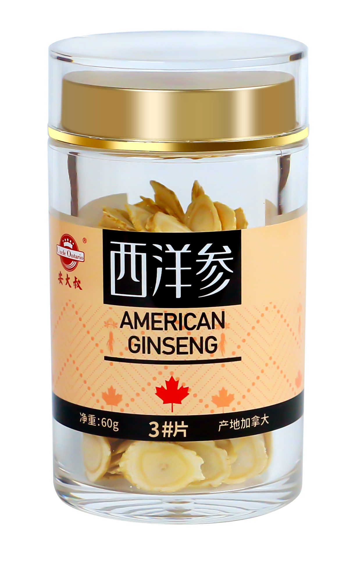 西洋参3切片瓶装60g